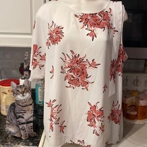 D womens Worthington floral plus size blouse XXL